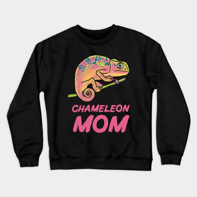 Pink Chameleon Mom for Chameleon Lovers Crewneck Sweatshirt by Mochi Merch